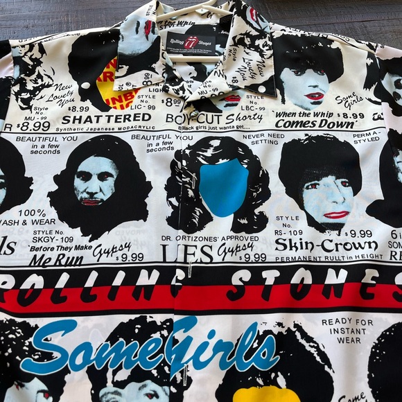 Rolling Stones Some Girls Album Cover Button-Up - Picture 1 of 3